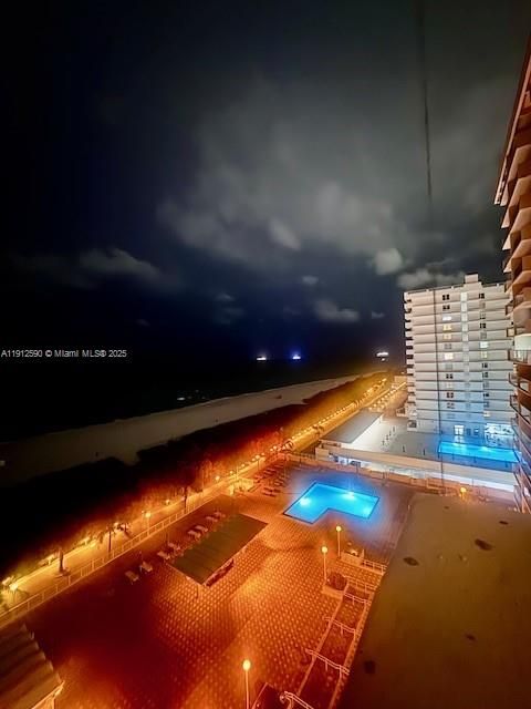 night view illuminated path walk