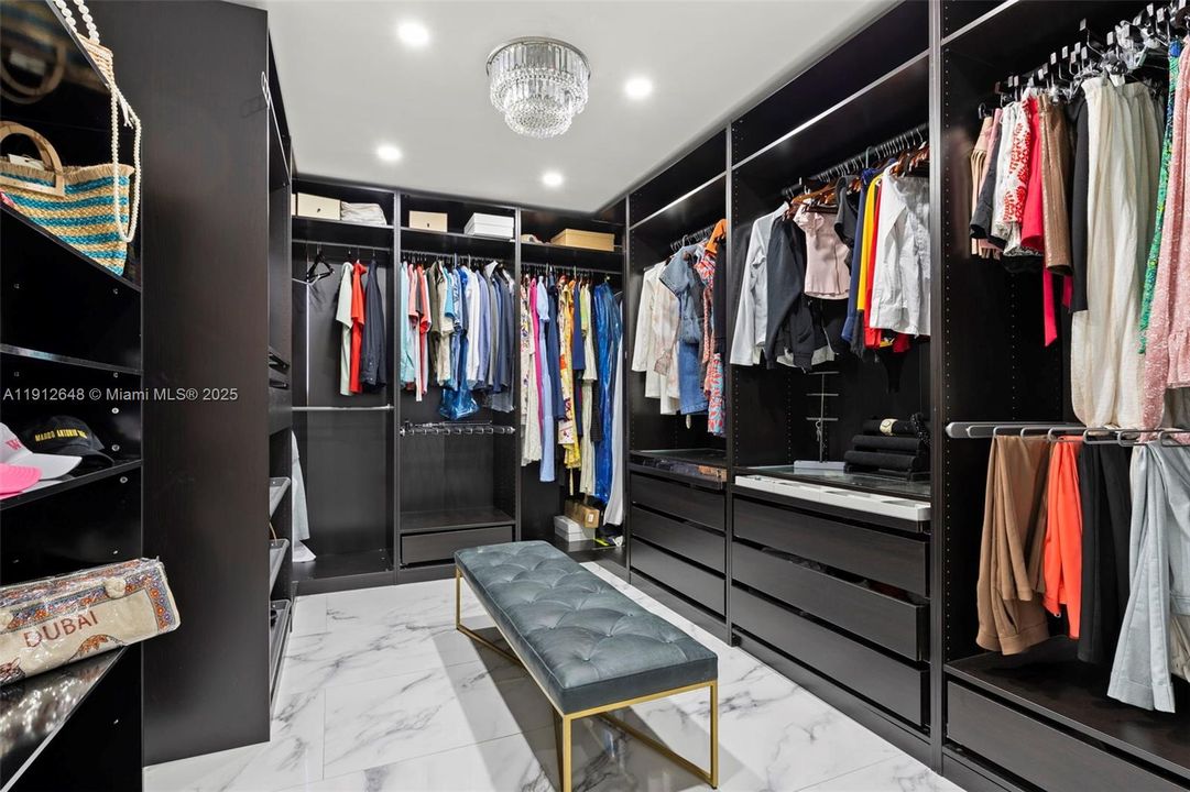 custom walk-in closet can easily be converted back to a bedroom.