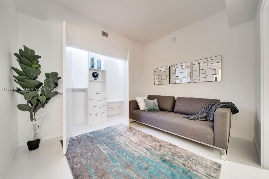 Den with pull out couch