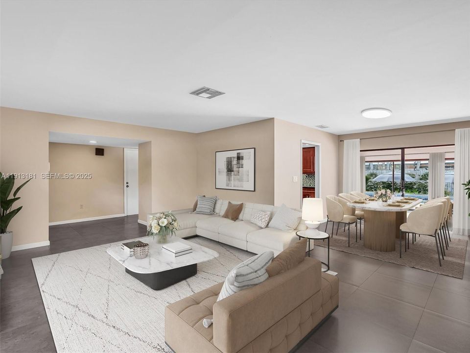 Virtual Staging for living room and dining room