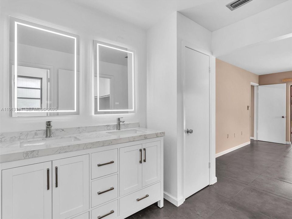 Linen closet next to Vanity