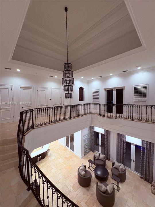 Overlooking second floor grand staircase