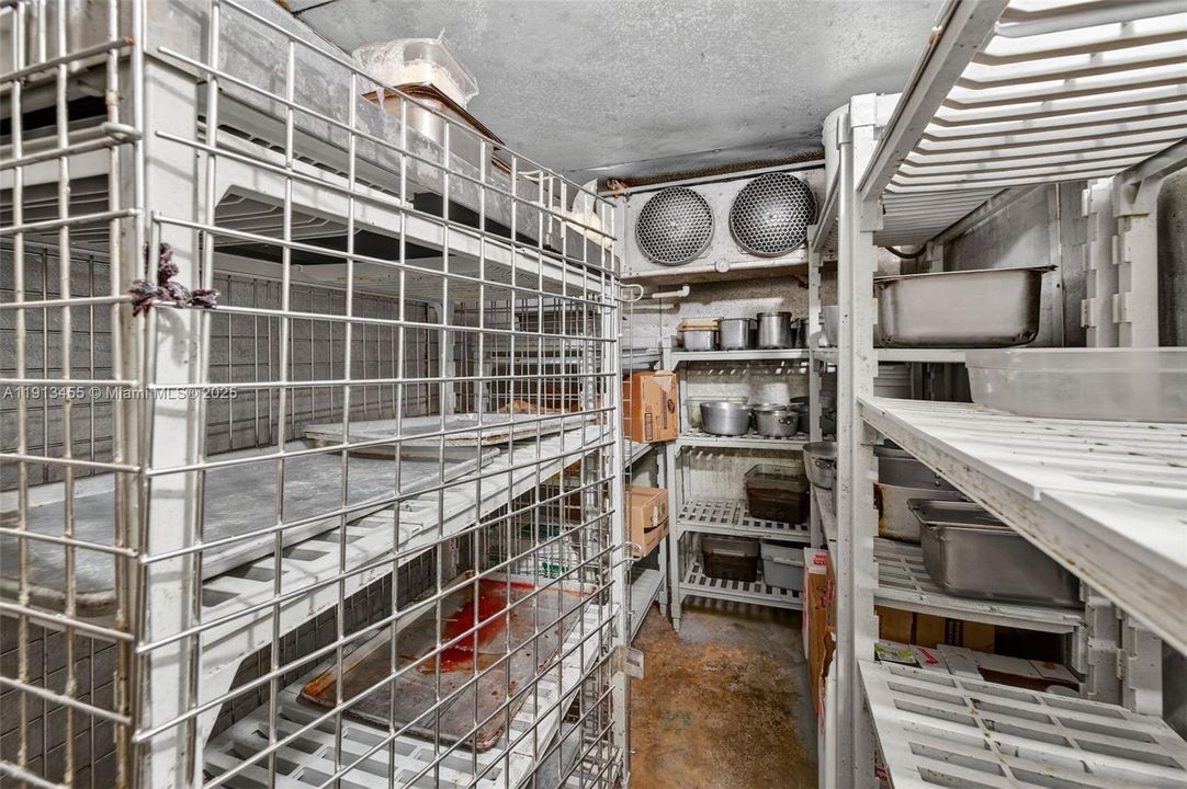 One of three walk in refrigerators.