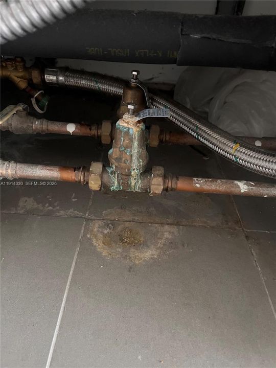 water line that needs repair.
