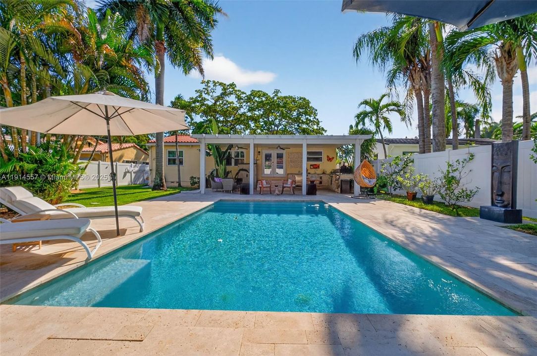 Equipped with an outdoor kitchen