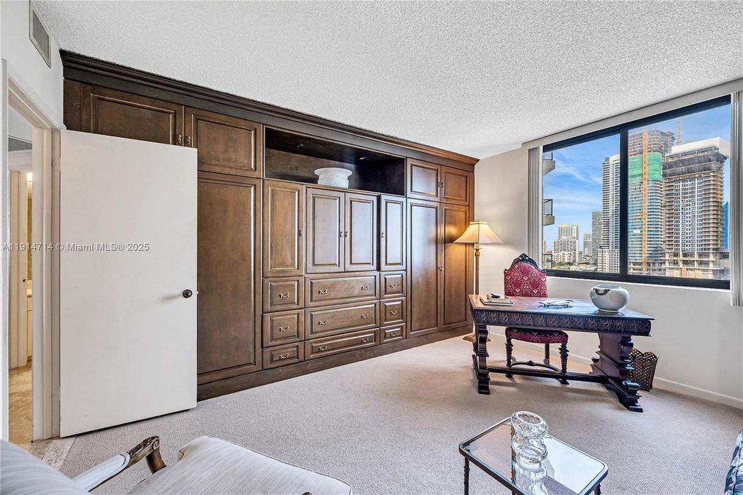 Guest suite with built in cabinetry