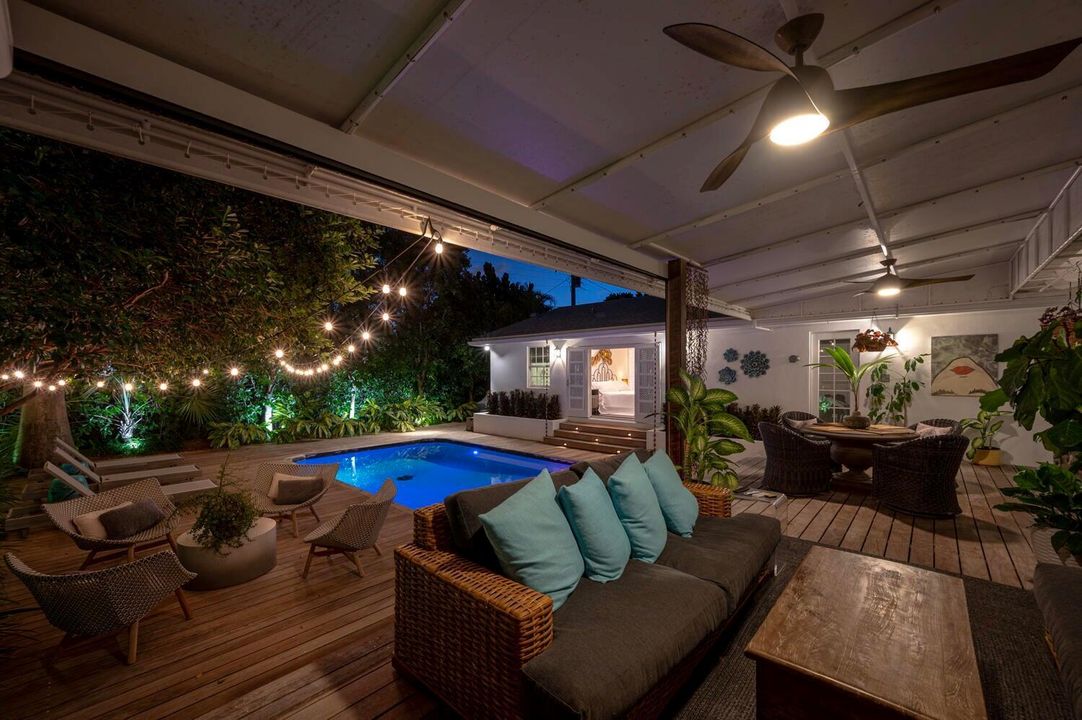 Patio Seating Area Night