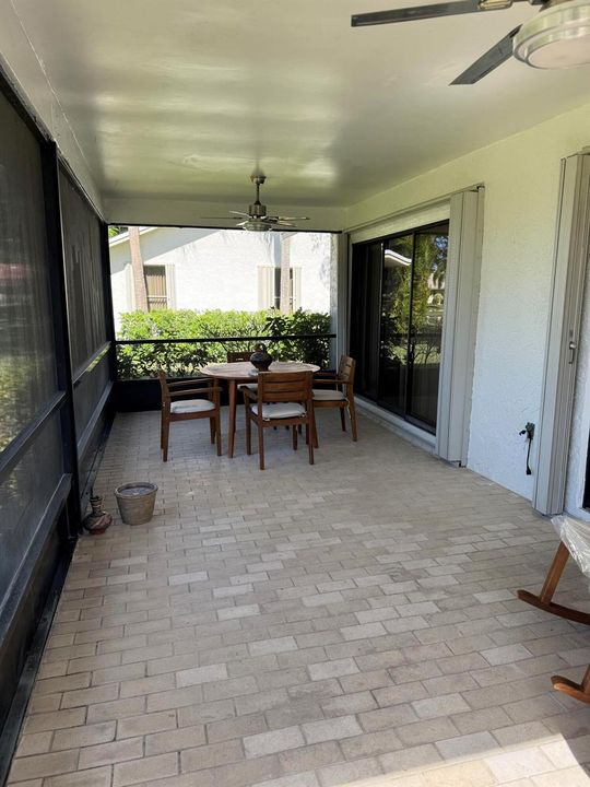 Large lanai with lake views