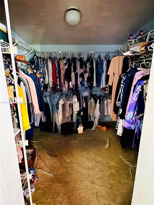 Very large walk-in closet in primary bedroom.