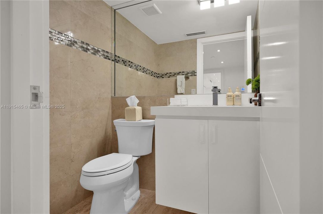 Powder room in foyer