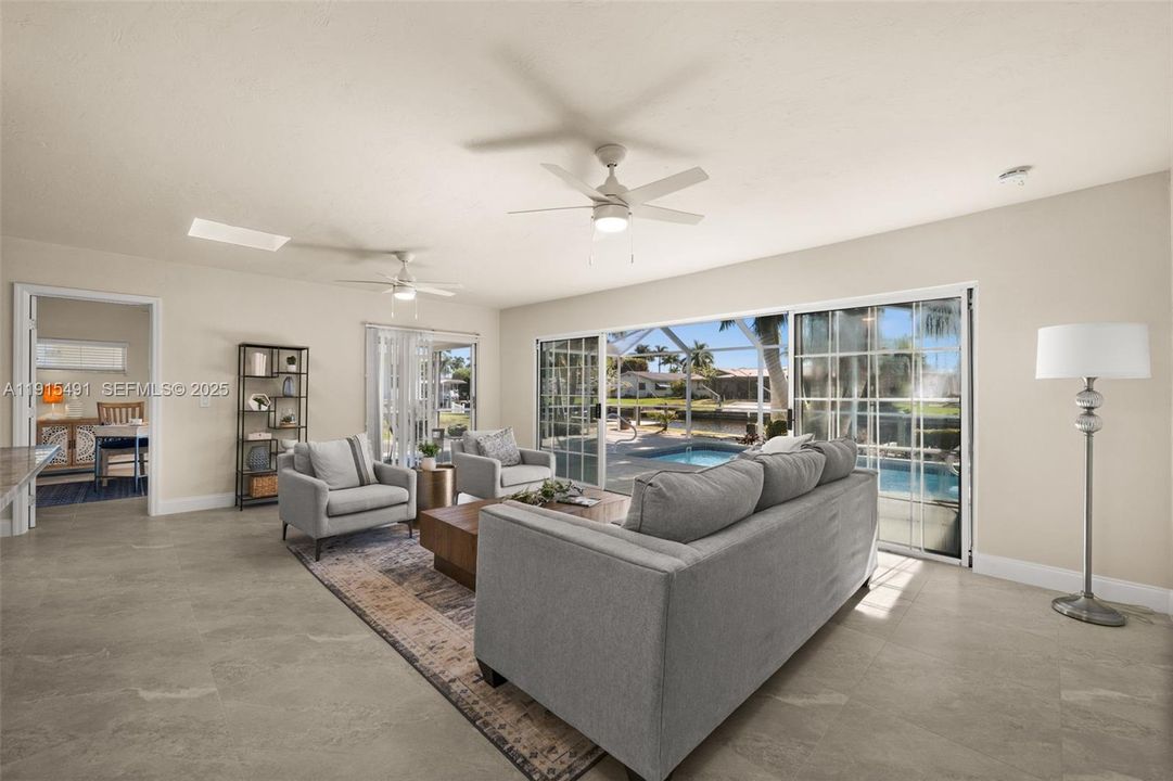 Family room just steps to the pool