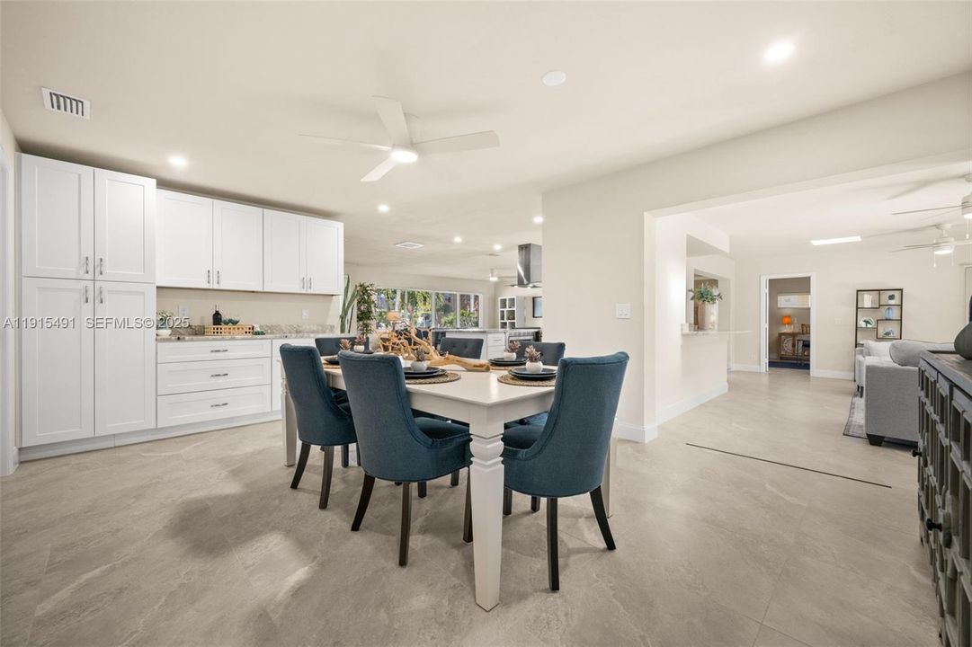 Dining room with coffee bar