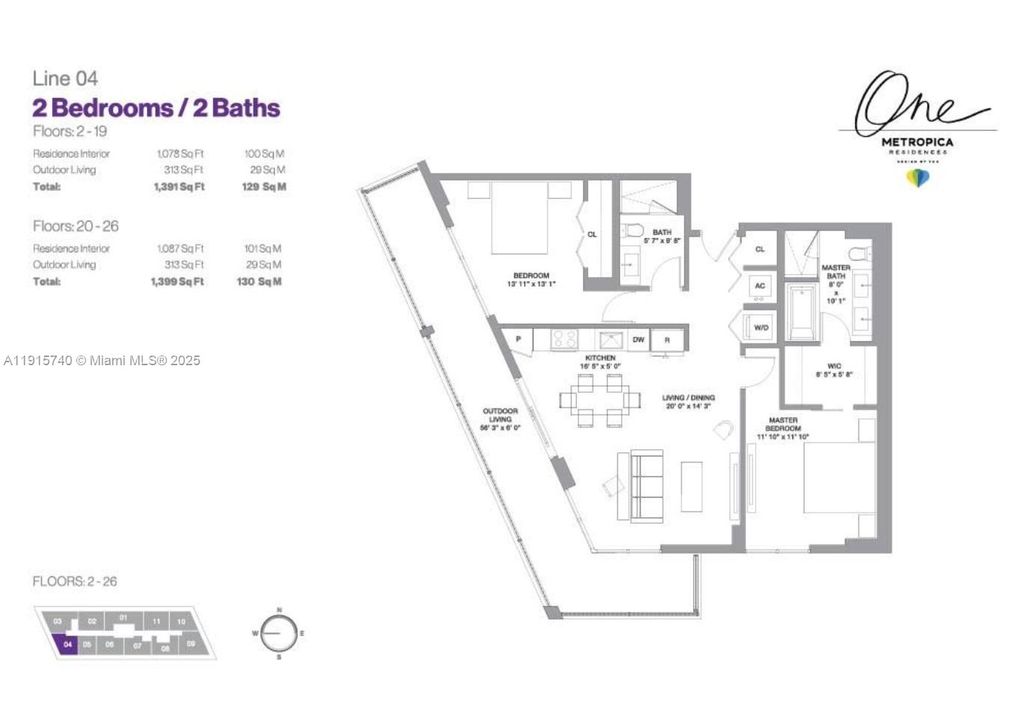 For Sale: $530,000 (2 beds, 2 baths, 977 Square Feet)