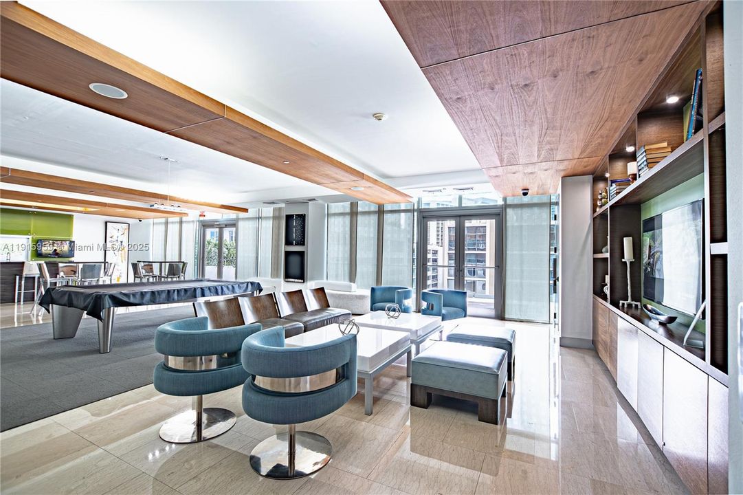 Entertainment room in building.