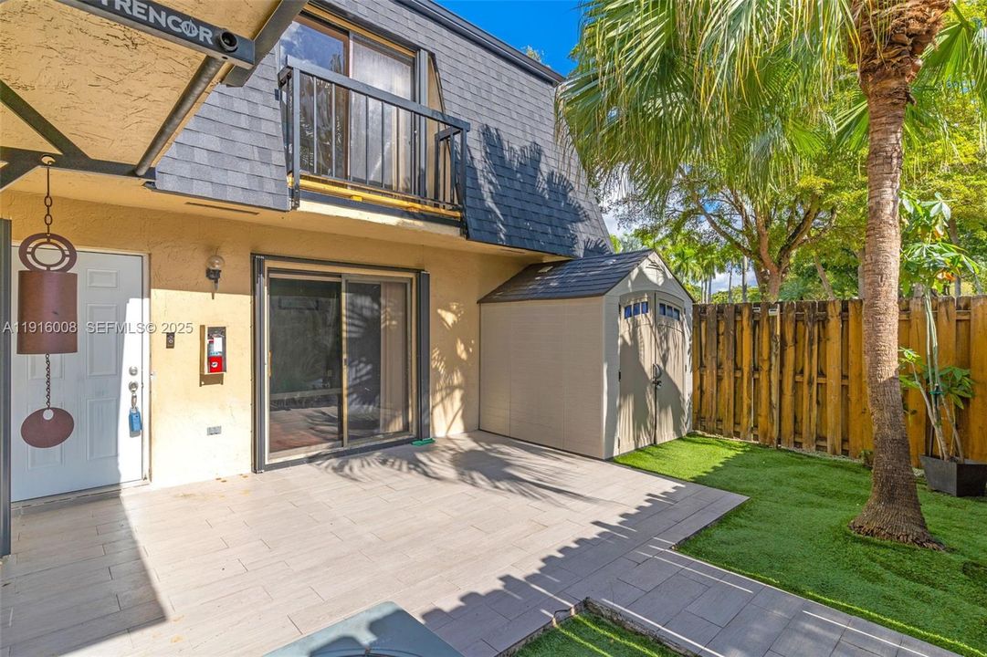 Master Balcony shown above Sliding door.
