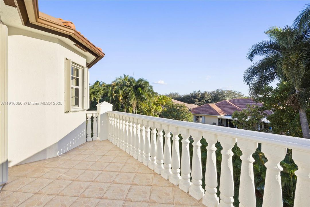 Balcony off the primary bedroom