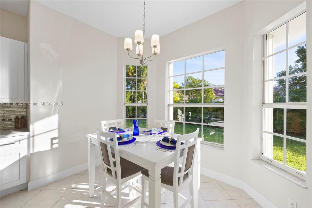 Breakfast nook overlooking the yard