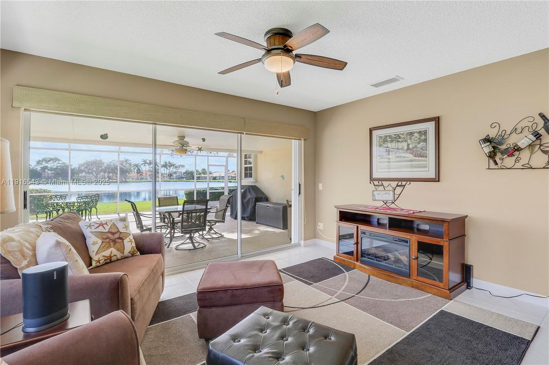 Family room view to screen patio