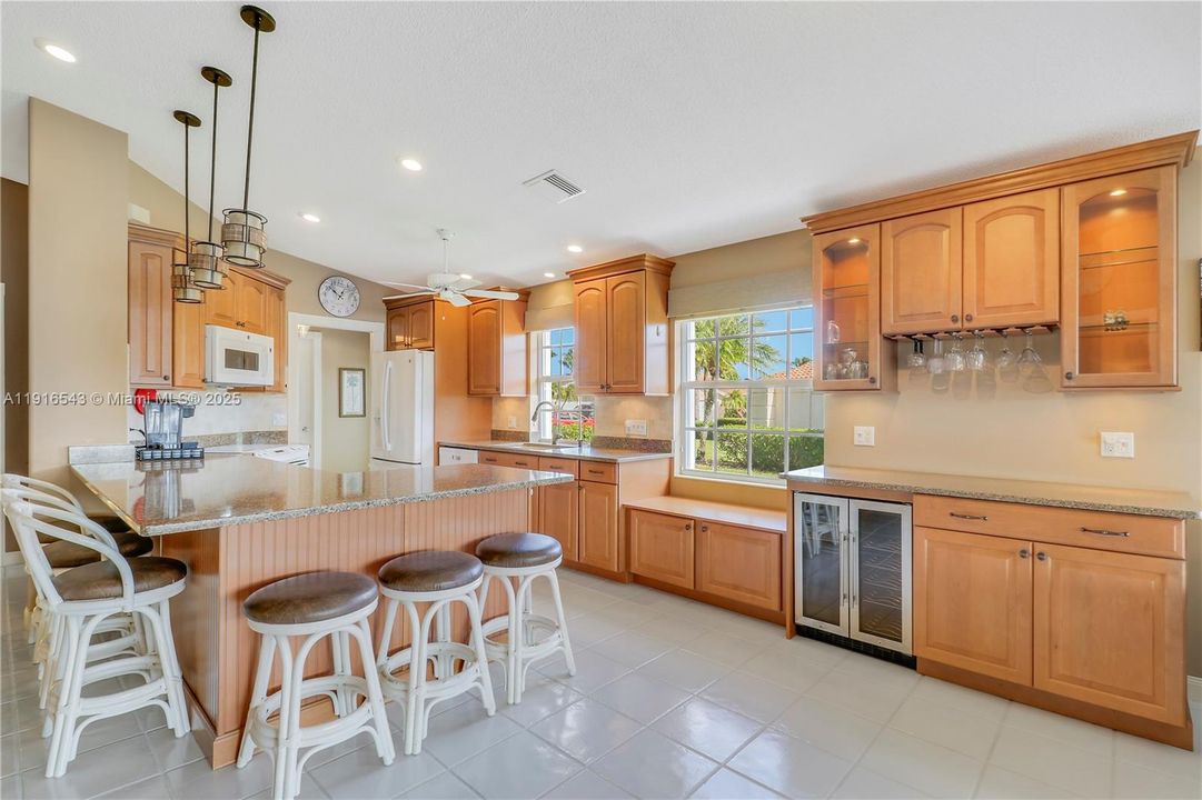 Extended kitchen buffet and wine cooler