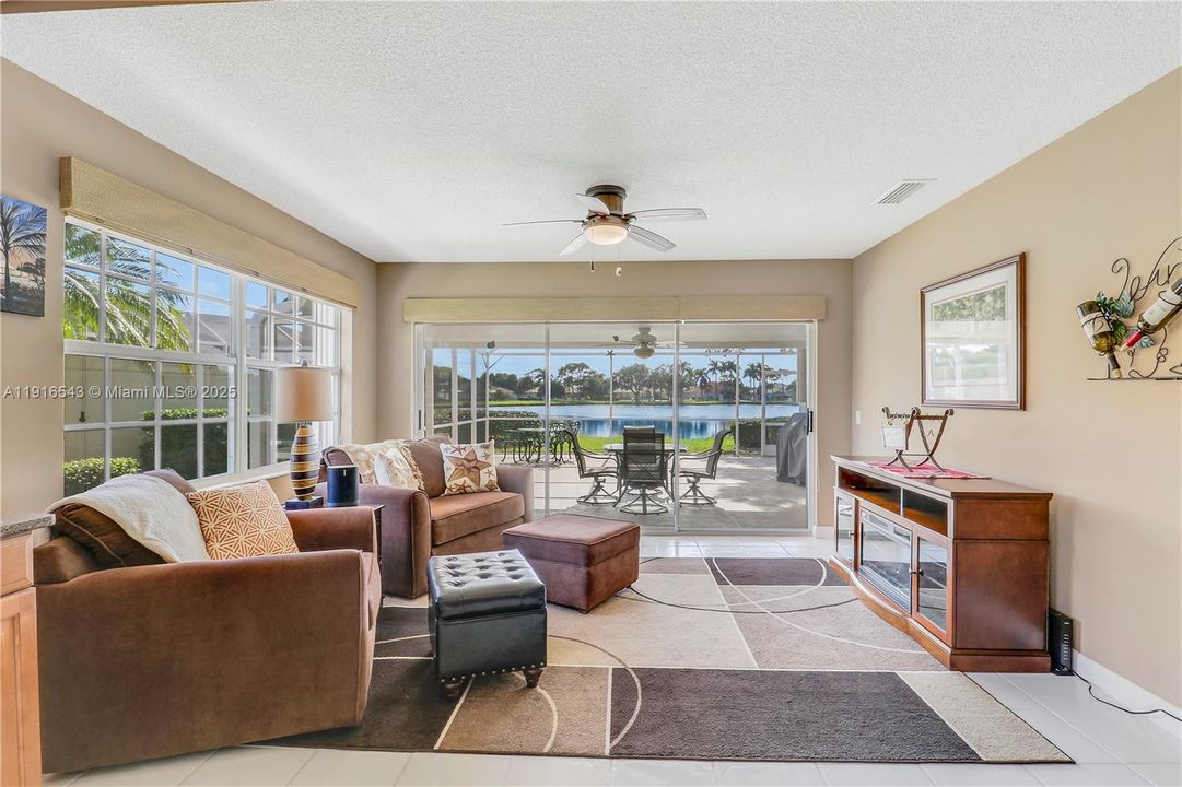 Family room view to screen patio