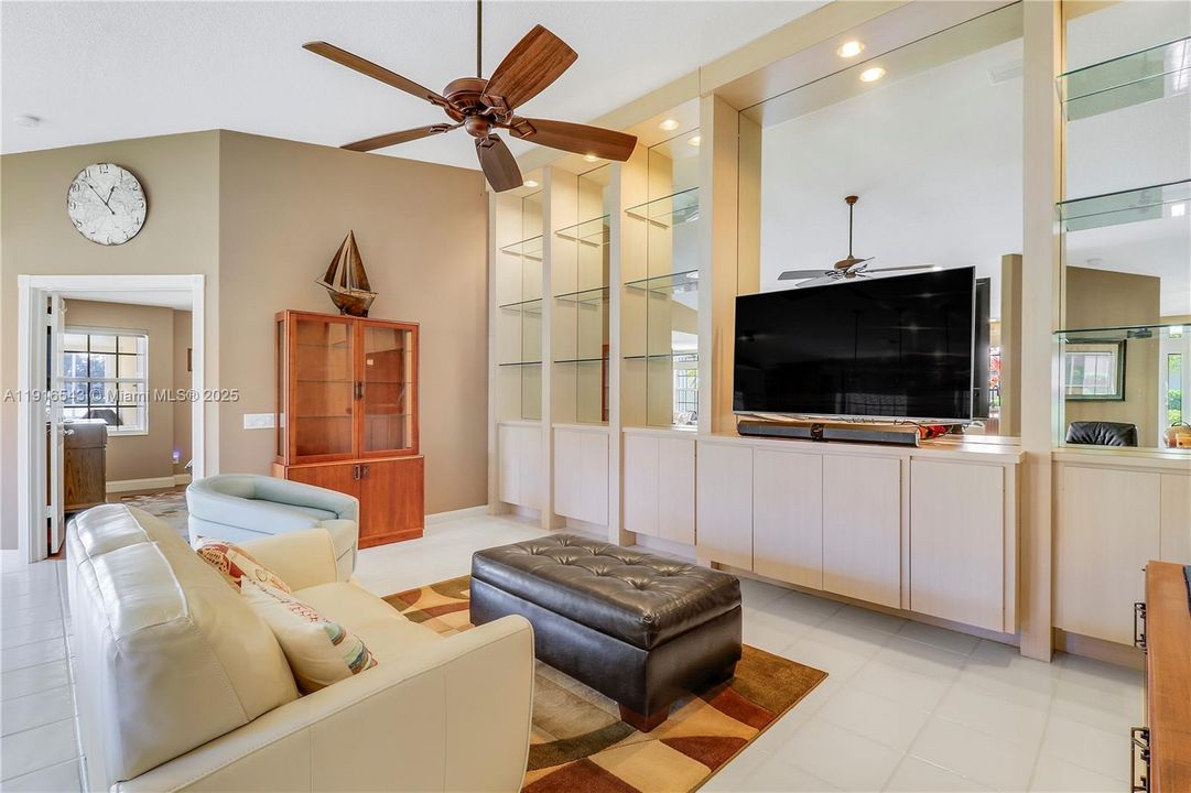 Living room with wall unit