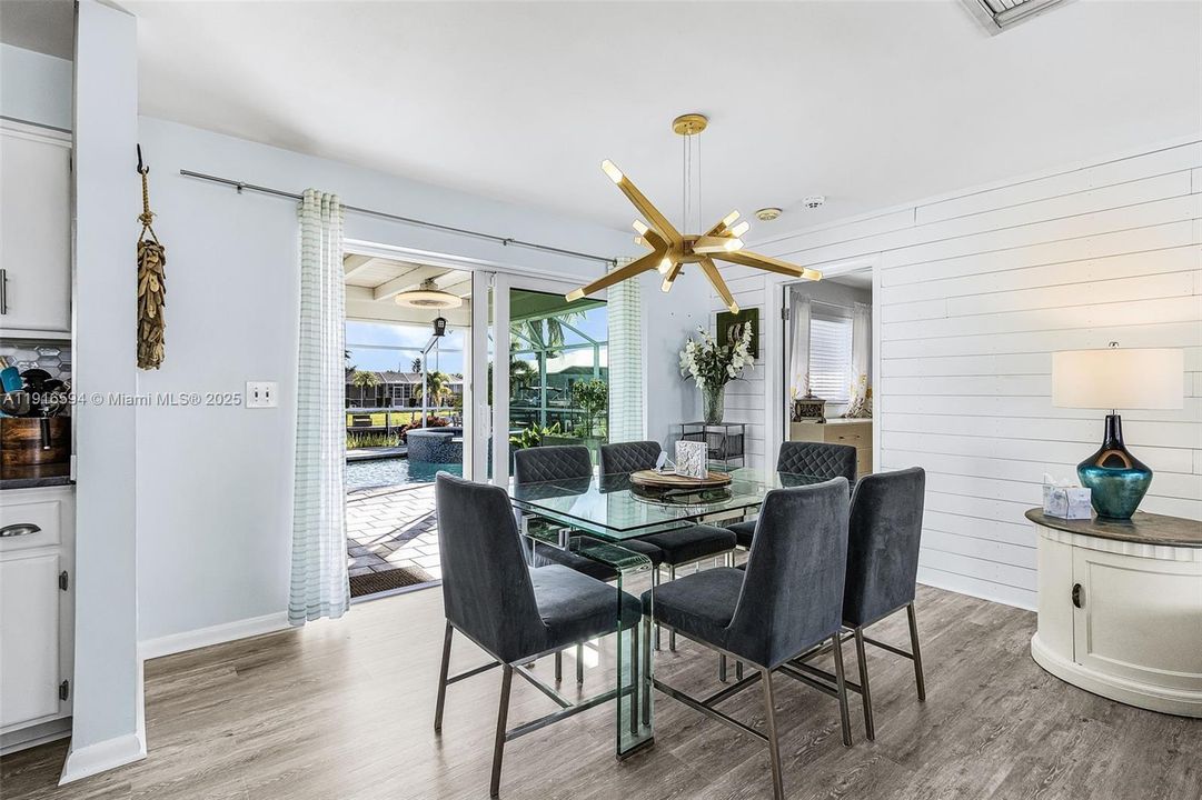 In person the flooring is a light tan.