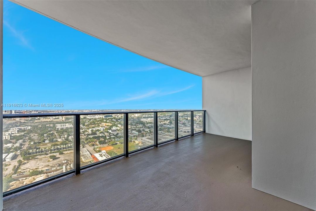 Exit from both living room and bedroom