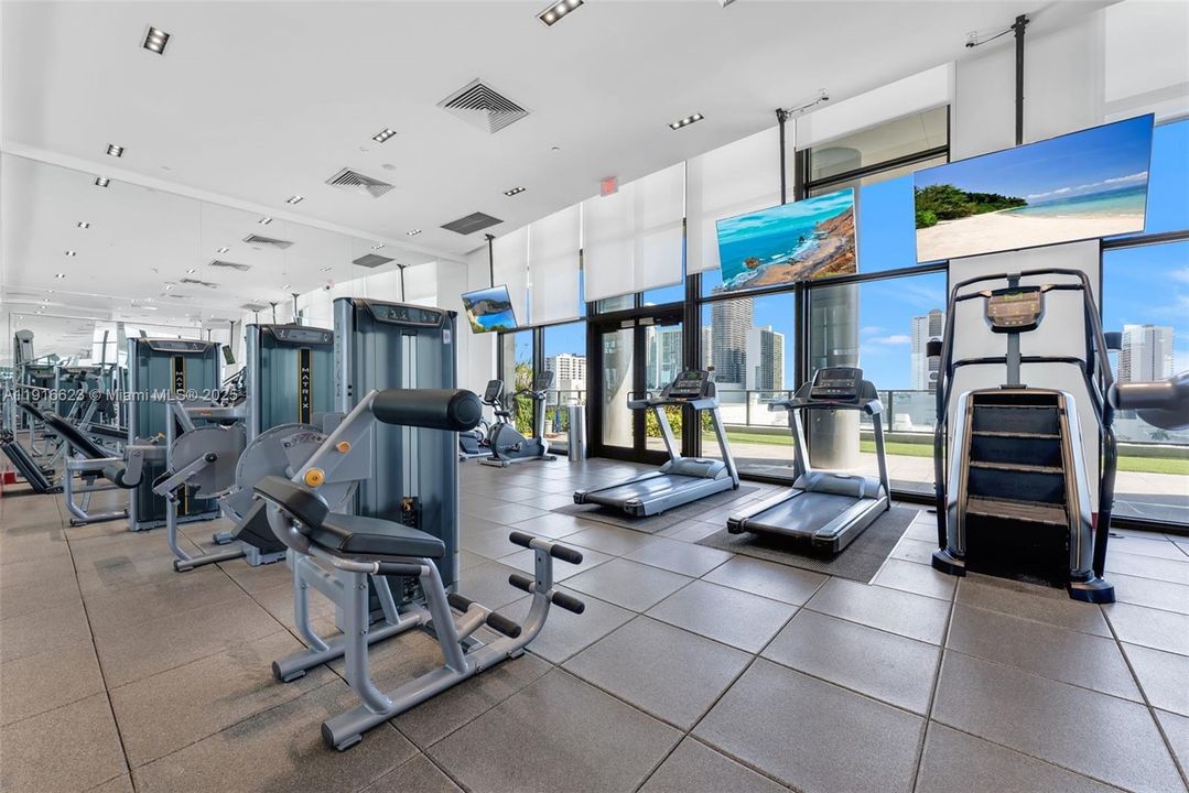 State of the art gym with mens and womens sauna.