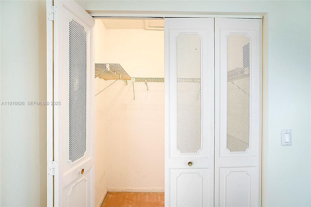 Huge walk in closet and attic space