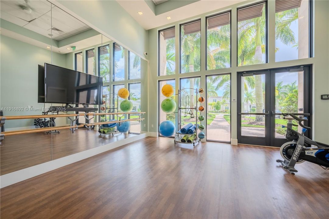 Amazing yoga room in clubhouse