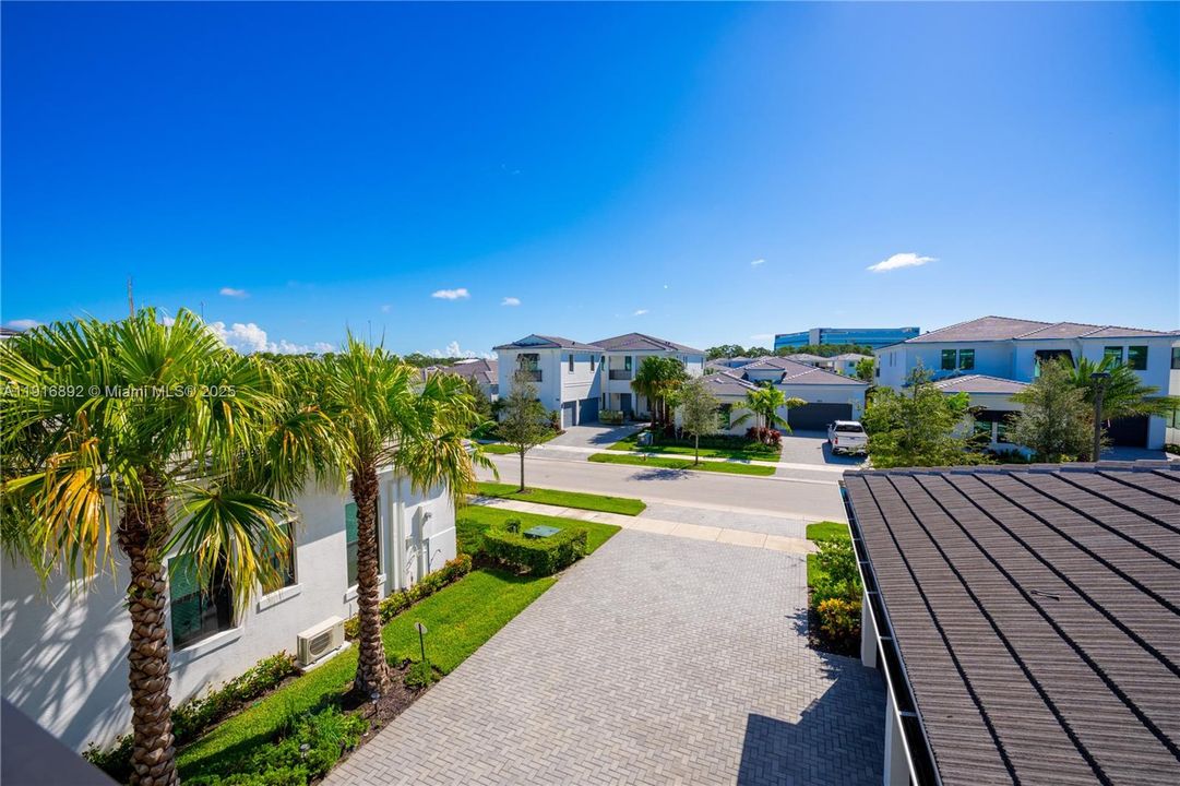 View from front balcony overlooking the Front of the house