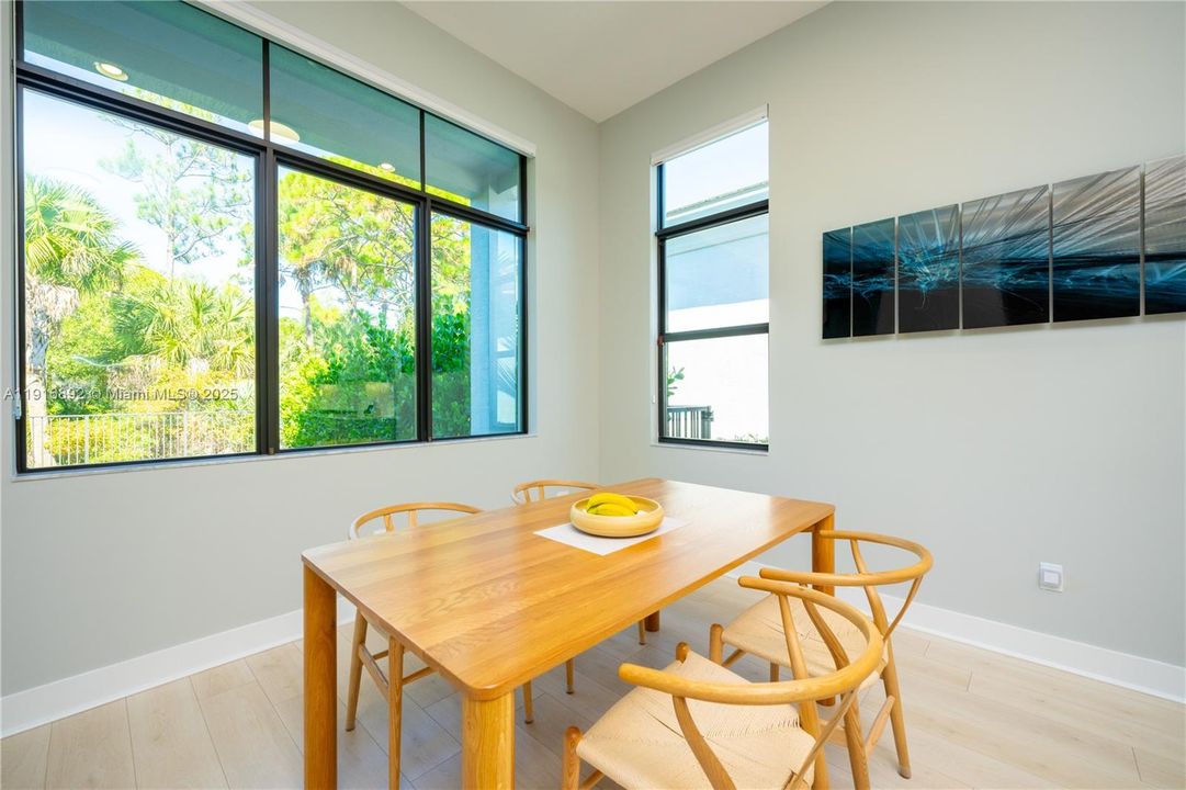 Natural light and stunning views from the casual dining room
