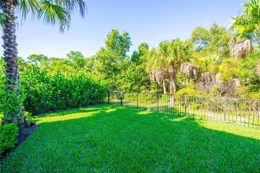 Fenced in yard with tropical views with room for a pool