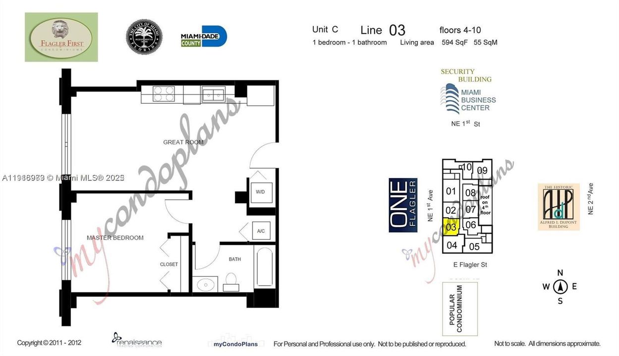 En Venta: $247,000 (1 camas, 1 baños, 594 Pies cuadrados)