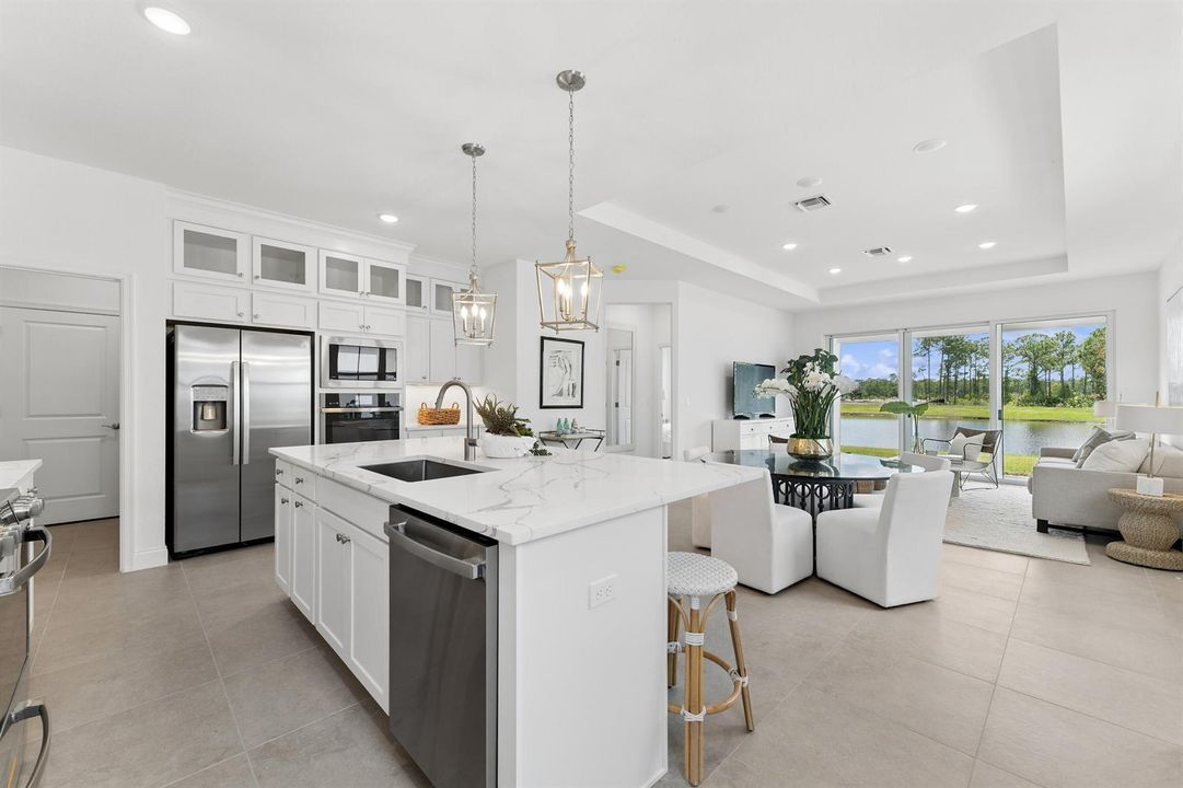 Kitchen, Great Room & Dining Area