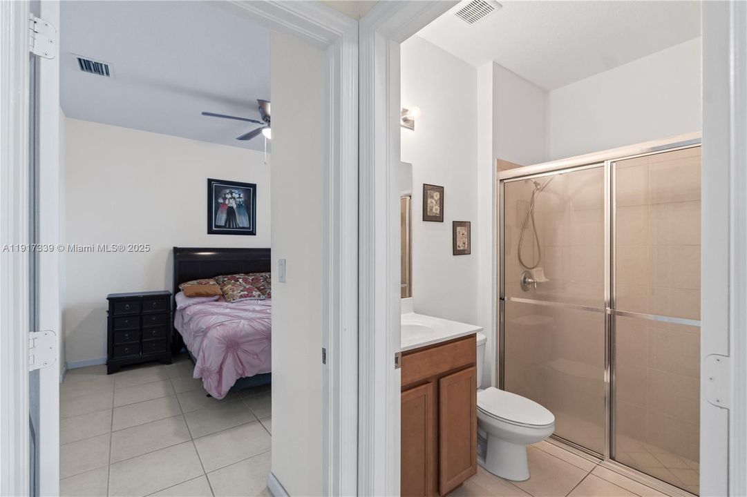 First floor bedroom and full bath with shower