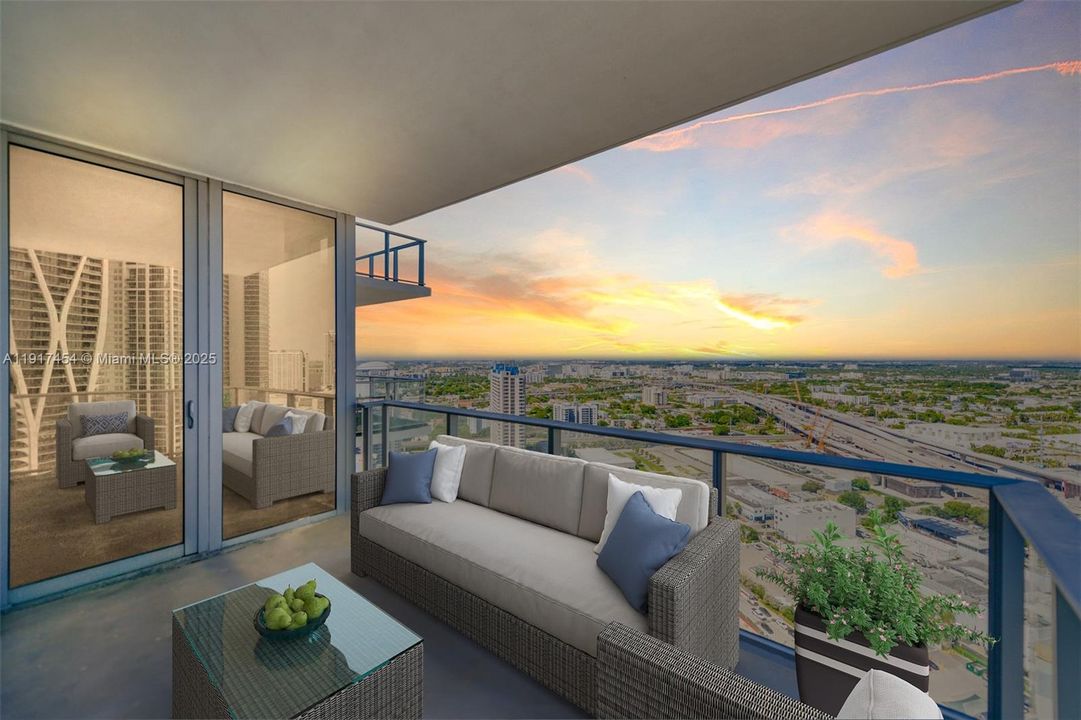 West View (Sunset). Virtually Staged