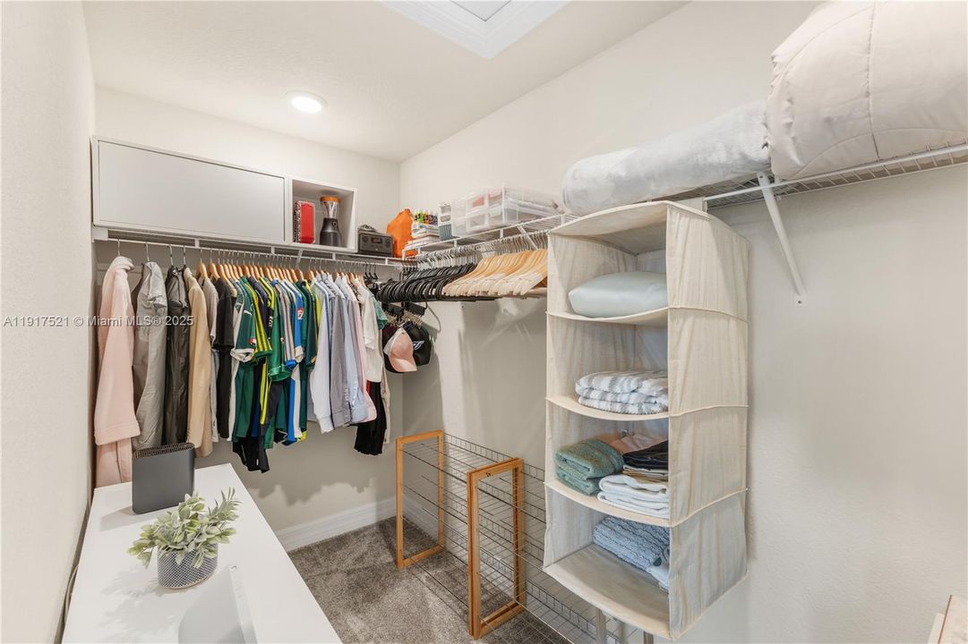 Spacious walk-in closet