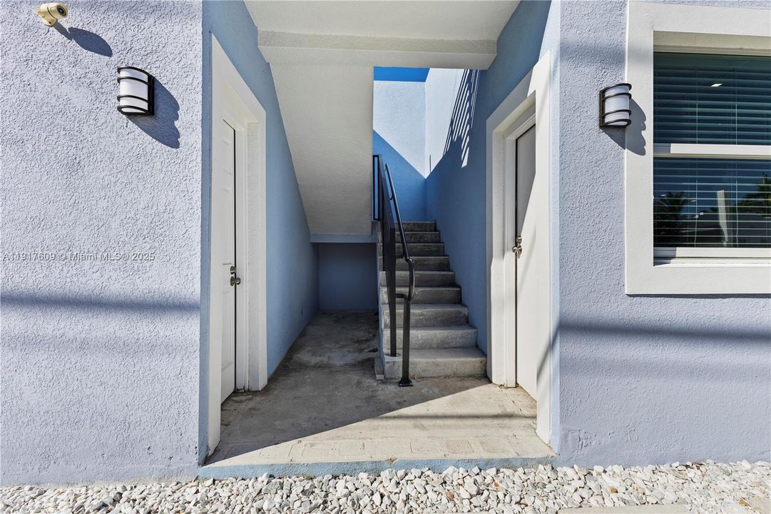 Stairway to Rooftop Patio