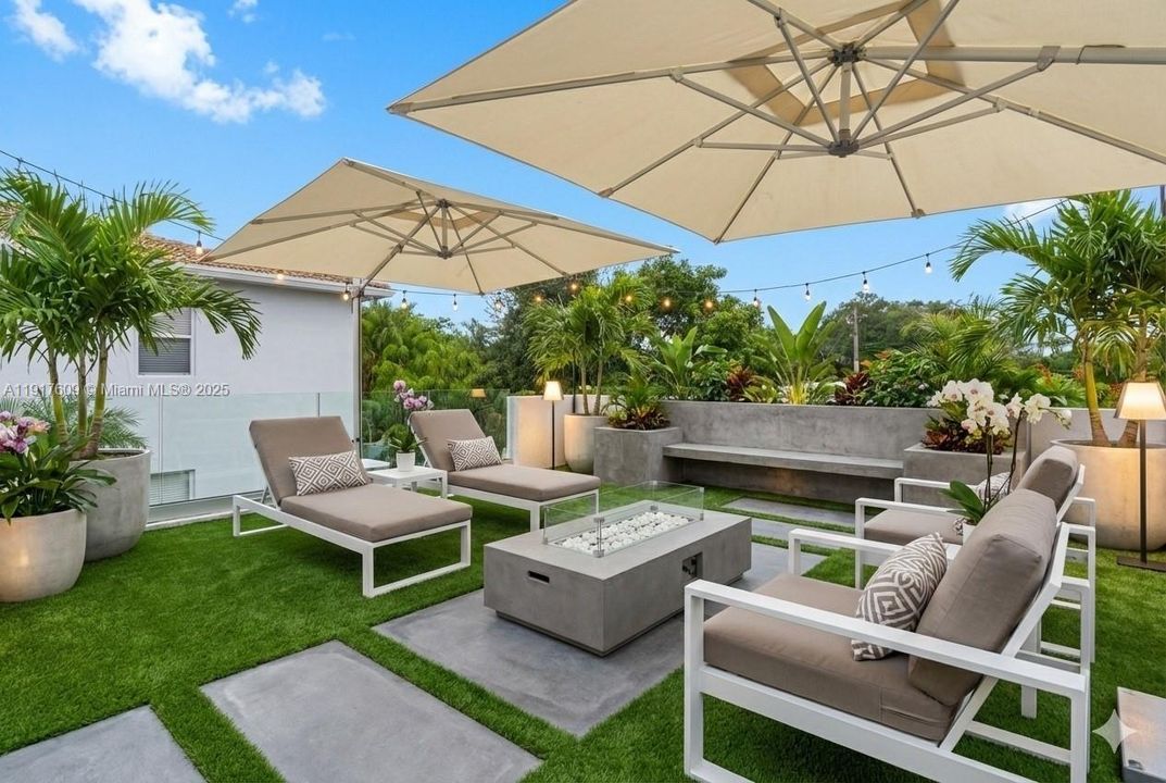 rooftop patio virtually staged on 5830 NW 3rd Ave