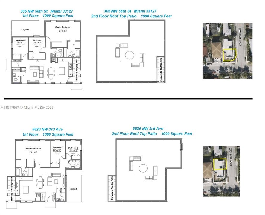 Floor plans of both units of the duplex
