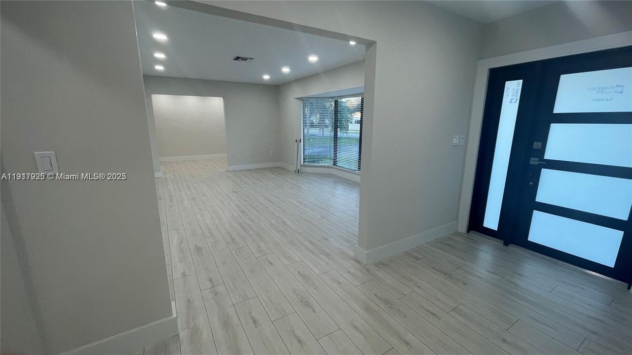 view of entry and living room