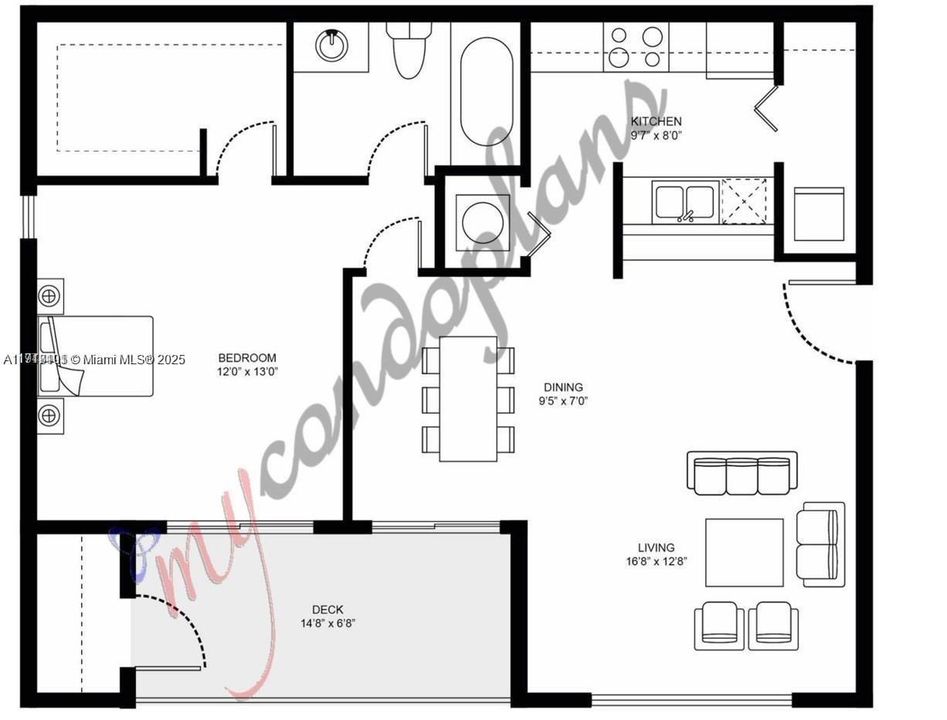合同活跃: $1,700 (1 贝兹, 1 浴室, 841 平方英尺)
