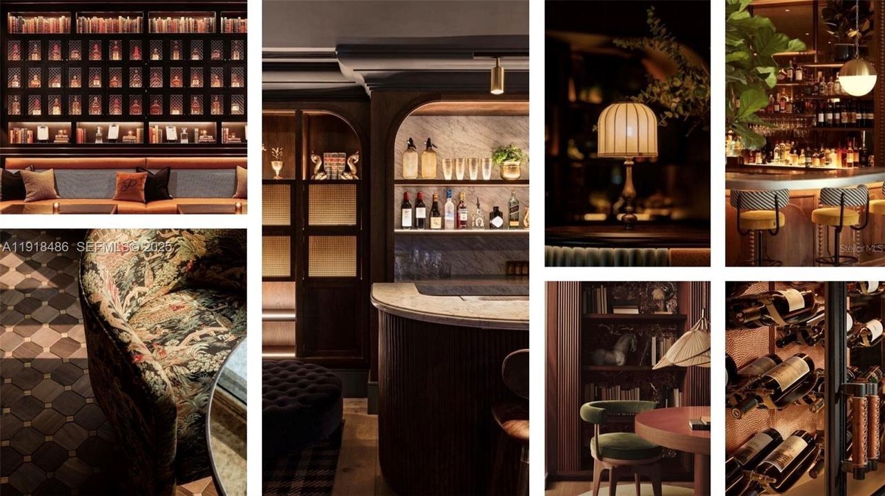 Atop the 19th floor, this inspiration of the Sky Speakeasy Owners' Lounge illustrates the refined, yet swanky vibe envisioned for all residents - with stunning views, an outdoor terrace, and elegant space to gather and unwind.