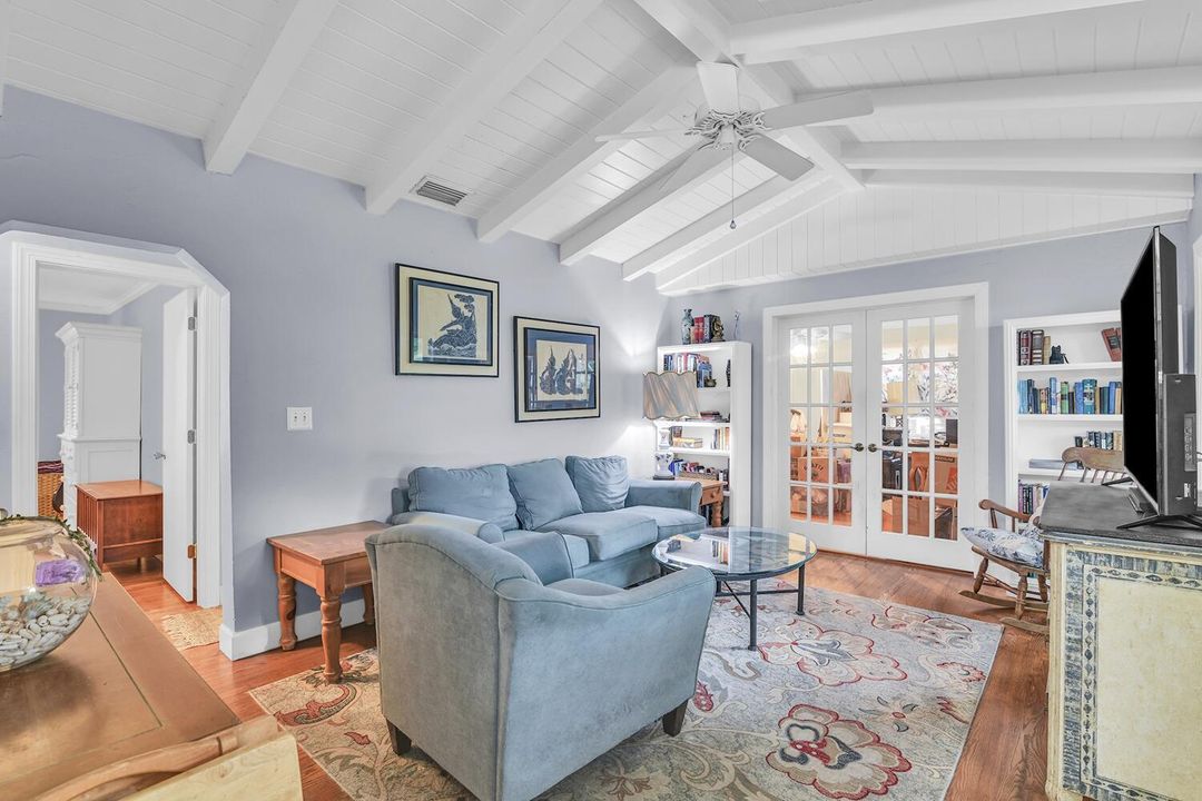 Family Room with Vaulted Ceiling