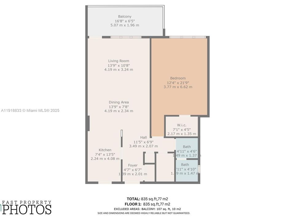 For Rent: $3,200 (1 beds, 1 baths, 835 Square Feet)