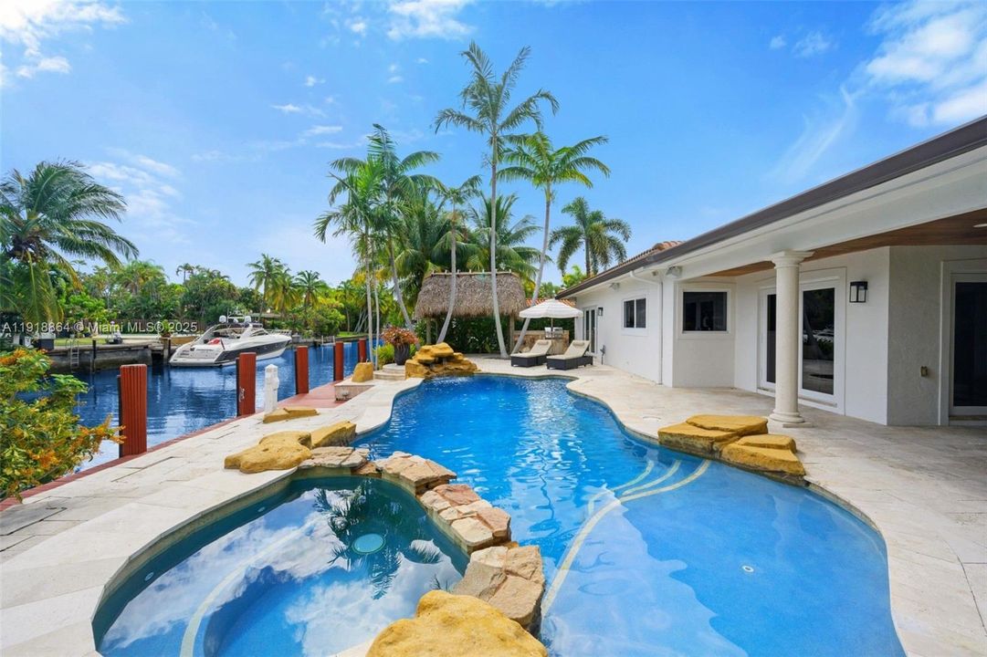 Salt water, heated pool