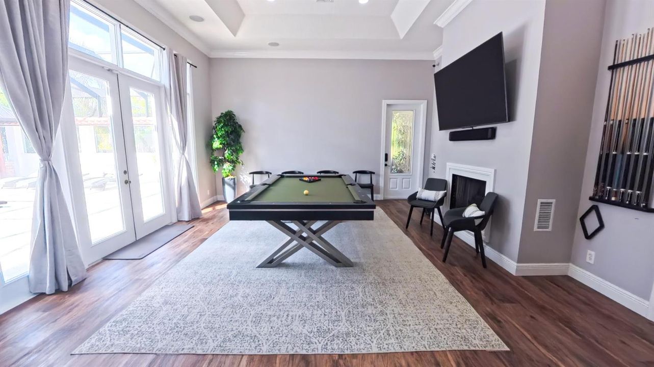 Pool Table and Dinning room