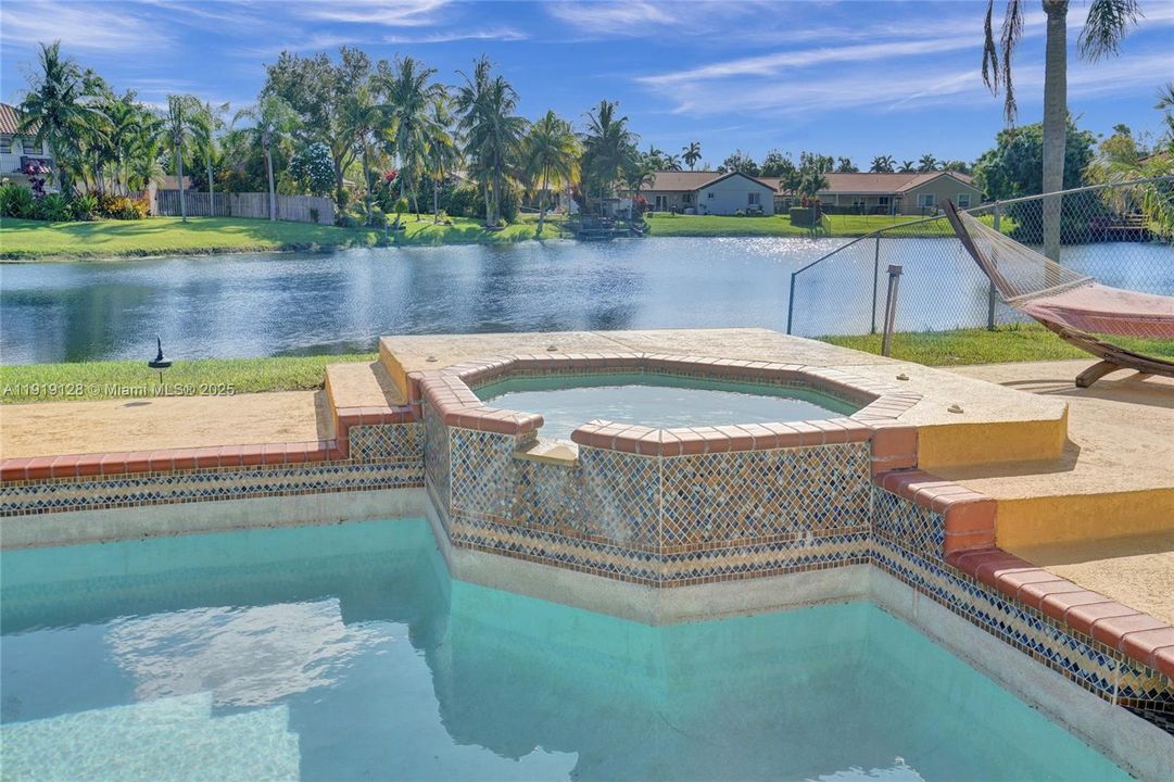 Pool & spa with lake view