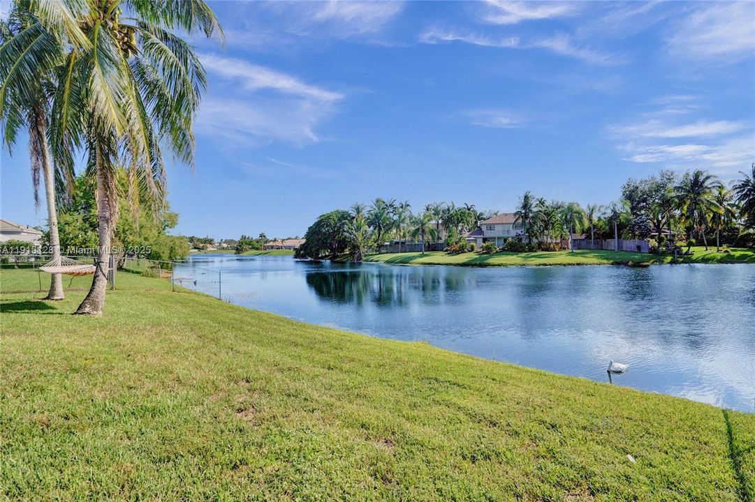Lake view from backyard